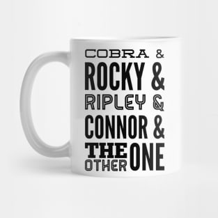 Cobra, Rocky, Ripley, Connor and The Other One (Rex’s Raptors) Mug